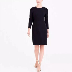 J. Crew Charcoal Grey 3/4 Sleeve Dress knee length Jewel neck size 00